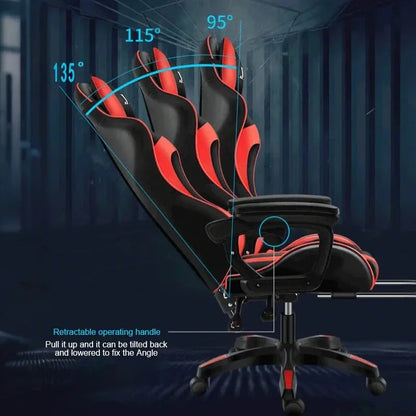 Cheap Pc Racing Computer Reclining Leather Gaming Chair with Footrest