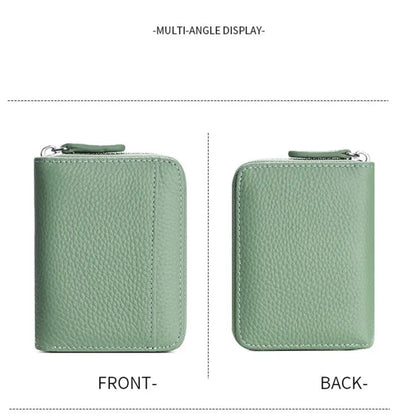 Credit Card Holder Wallet Rfid Blocking Slim Genuine Leather Organizer Zipper Pocket Id Card Pouch Case Purse With 20 Card Slots