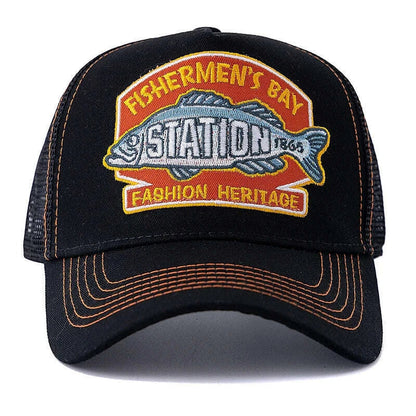 Hot Sale Unisex Summer Fishing Cap Breathable Mesh Trucker Hat Men Women Big Fish Fisherman Sports Snapback Hat Outdoor Cap