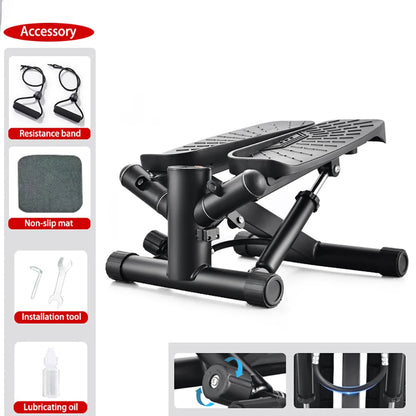 Mini Stepper Pedal Stepper Max 120kg Fitness Stepper LED Display Slimming Treadmill with Pull Rope Exercise Equipment