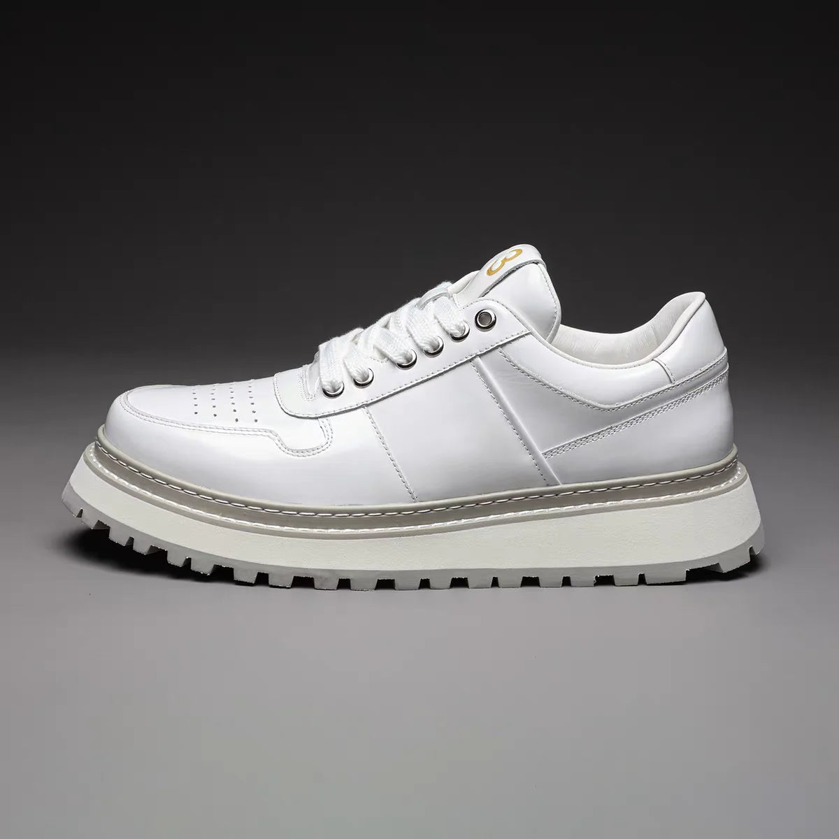 New Fashion Man Crafted Casual Shoes Calf Leather Platform Height Increasing Sports Shoes Men Tennis Sneakers Daily Loafer Shoes