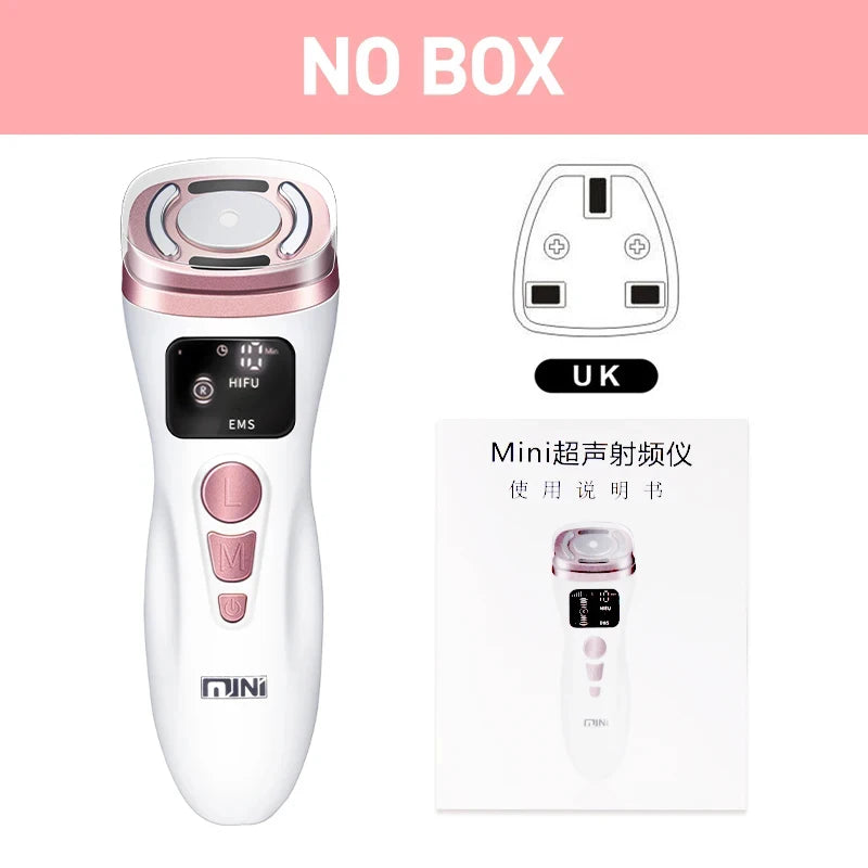New Mini HIFU Ultrasonic Machine EMS  Microcorriente Facial Lifting Firming Skin Care Anti Wrinkle Massager