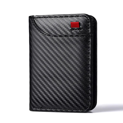 Portable Carbon Fiber Super Slim Soft Wallet PU Leather Mini Credit Card Purse Card Holder Men Wallet Thin Small Short Money Bag