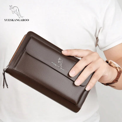 Men's Wallet Long Male Purse Vintage PU Leather Man Clutch Money Bag Wristlets Walets for Men 2025 Caibu Coin Card Holder Murse