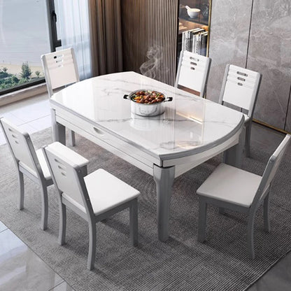 Minimalist Luxury Dining Table Extendable Nordic Centerpiece Hall Dining Table Chairs Multifunctional Muebles Home Furniture