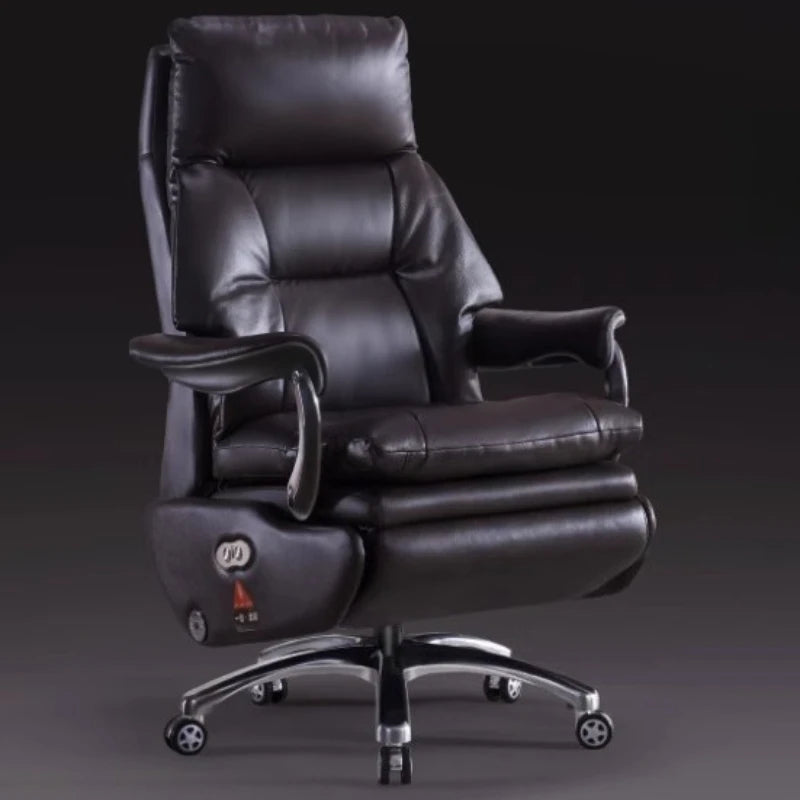 Electric Leather Boss Chair Modern Design Comfortable Ergonomic Trendy Chair Swivel Arm Footrest Salon Silla Oficina...