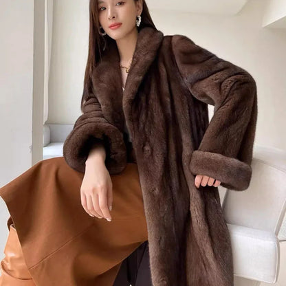 High Quality Fur Coat Imitating Fox Fur Women's Fur Coat 2025 New Winter Thick Temperament Mink Fur Leisure Women's Fur Coat 624