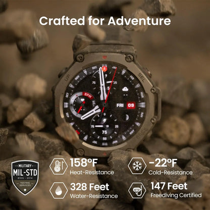 Amazfit T-Rex 3 Military Smart Watch 48mm, Fitness Watches with GPS AI 170 Sports Modes 328ft Water-Resistant for Android iPhone - Kimlud