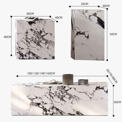 Bedroom Marble Table Luxury White Unique Minimalist Sofa Side Table Square Aesthetic Mesas De Centro Para Sala Room Furniture - Kimlud