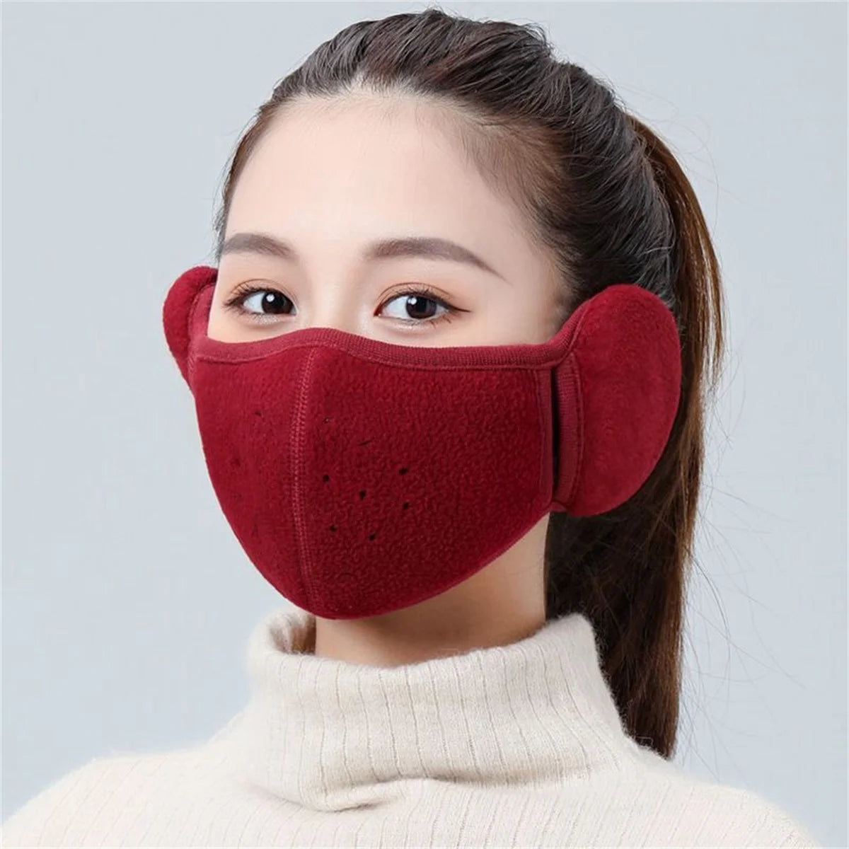 Fleece earmuffs with windproof design, unisex, warm and breathable, suitable for autumn and winter cycling and outdoor activitie