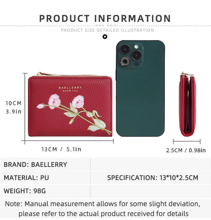 Baellerry New Short Women Wallets Simple Card Holder Zipper Female Coin Purse High Quality Slim Card Bag For Girls - Kimlud