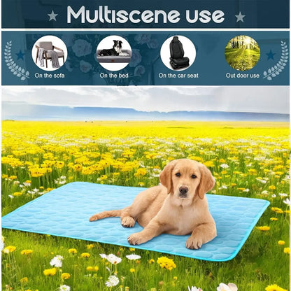NONOR Dog Cooling Mat Summer Pet Bed for Dogs Cats Kennel Pad Breathable Pet Self Cooling Blanket Dog Car Seat Bed