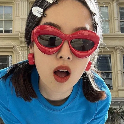 Candy Color Sexy Lip Y2k Cat Eye Sunglasses For Women Luxury Brand Yellow Blue Gradient Sun Glasses Men Punk Hip Hop...