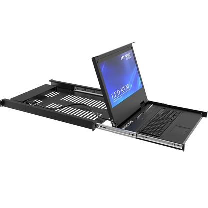 17.3" LED HDMI KVM Console 8 Port, MT-VIKI 1920*1080 Rackmount KVM Drawer for 1U 19" Server Rack,17.3 Inch LCD HDMI KVM Switch - Kimlud