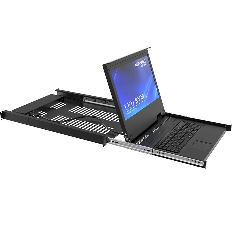 17.3" LED HDMI KVM Console 8 Port, MT-VIKI 1920*1080 Rackmount KVM Drawer for 1U 19" Server Rack,17.3 Inch LCD HDMI KVM Switch - Kimlud