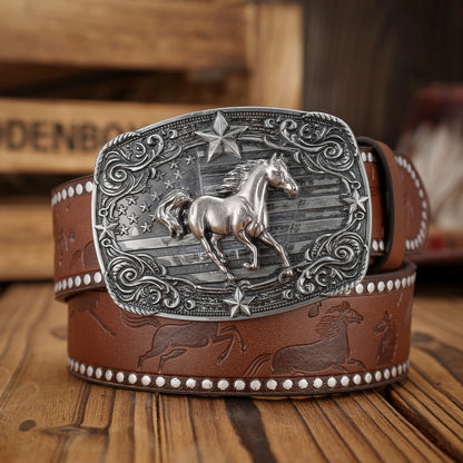 A Western-style PU belt with buckles suitable for both men and women, casual and retro, is perfect for daily outings |...