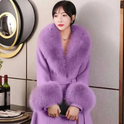 Real Fox Fur Collar Cuffs Set For Women Men Winter Neck Warmer Furry Scarf Fluffy Pelt Fur Shawl Coat Overcoat Fashion Accessory