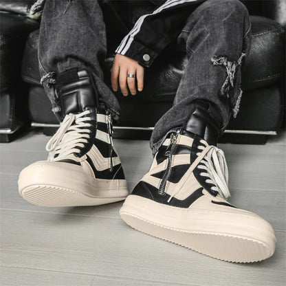 Men Sneakers Casual Shoes Ankle Boots High Top Boots Outdoor Walking Sneakers Lace Up Comfortable Sports Shoes Running Tennis
