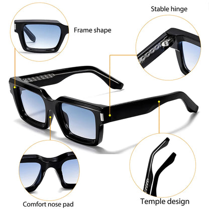 HBK Punk Vintage Square Men's Sunglasses Brand Design Small Frame Sun Glasses Party Travel Glasses Gift Ideal Choice - Kimlud