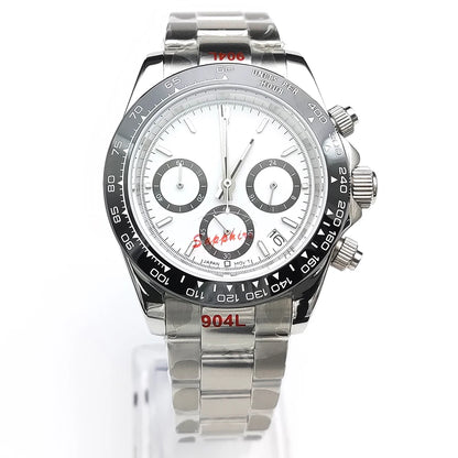 20 color Business 39mm Quartz Watch Men's Timing Sapphire Crystal VK63 Movement Calendar Luminous Blue Dial Stainless Steel Stra