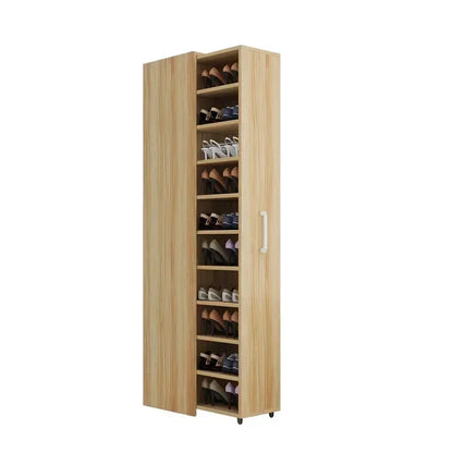 Sliding dustproof shoe cabinet, large capacity wheeled side pull shoe rack storage drawer type seam storage cabinet at home entr - Kimlud