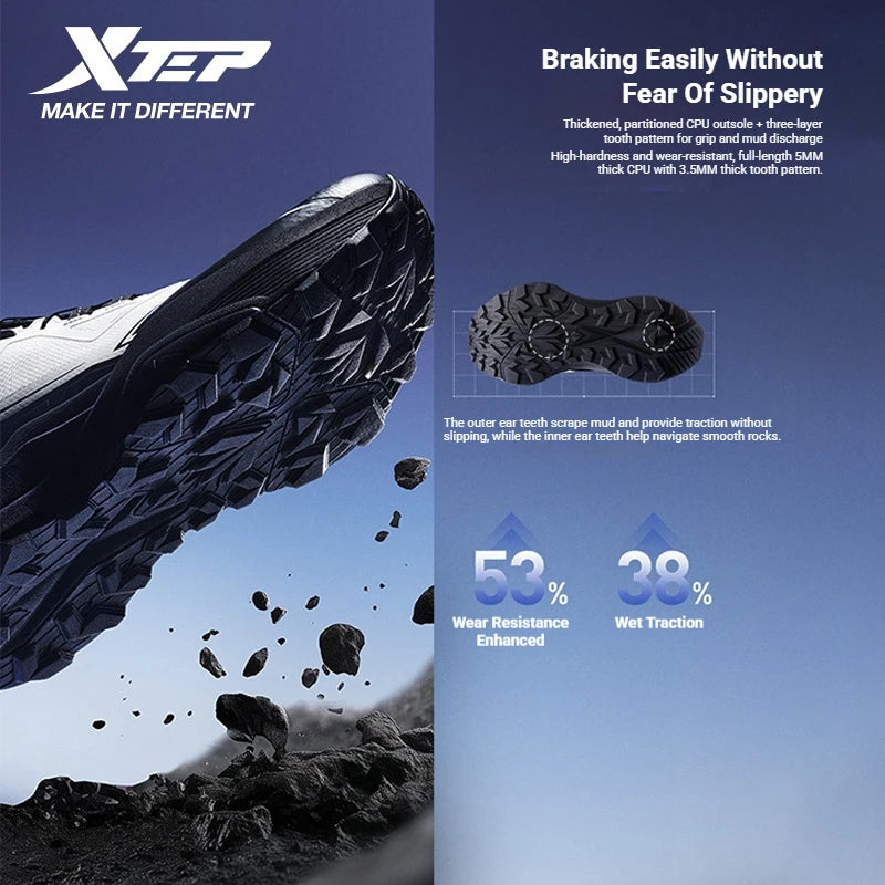 Xtep Chase Mountain 2.0 Pro Professional Outdoor Trail Running Shoes For Men Rebound Anti-Slip Wear-Resistant...