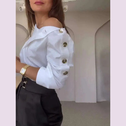 New Fashion Shirt For Women Women 2025 Casual Long-sleeve Button Women's Blouse Spring Chic White Tops Office Shirts Female