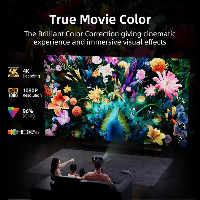 Super Bright 4K Projector with Android TV, Netflix 4K Support, Dolby Audio, Outdoor & Home Theater, Day & Night Use, Dust Proof - Kimlud