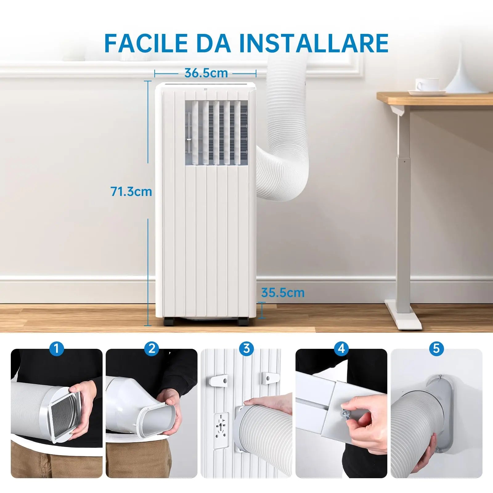 Portable Air Conditioner 9000 BTUs/H, Silent 3-in-1, Dehumidification 42 L/Day, Timer 24 H, Sleep Mode, Remote Control |...