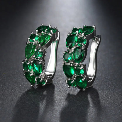 LXOEN 2022 Classic Semi-precious Stone Stud Earrings for Women Silver Color Round Studs Ear Jewelry brinco Gift bijoux