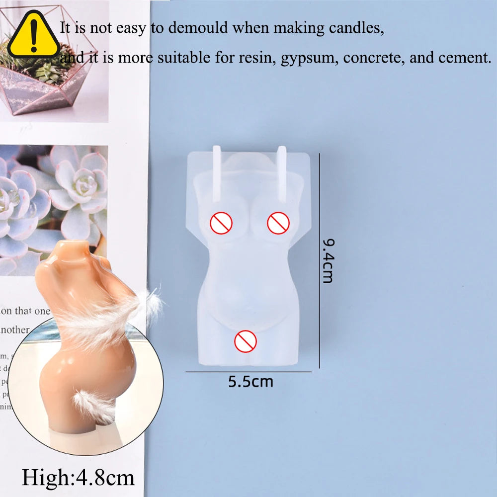 3D Body Silicone Candle Mold DIY Creative Men Women Human Plaster Epoxy Resin Aromath Soap Molds Art Craft Home Decoration