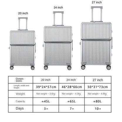 Luggage Large Capacity 2025 New Multi-function Suitcase Aluminium Frame Trolley Case 20/24/27 inch Boarding Cabin Box