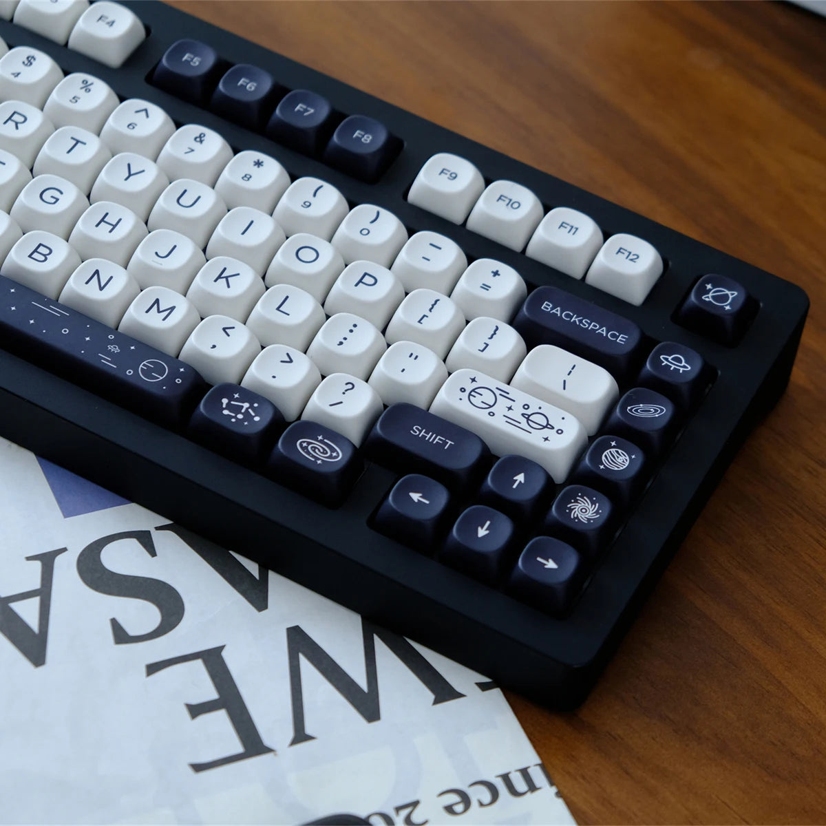 125 Keys Milky Way White Dye-Sublimation Keyboard Keycaps MOA Profile Cute PBT Key cap for Cherry MX Switches Gaming Keyboard