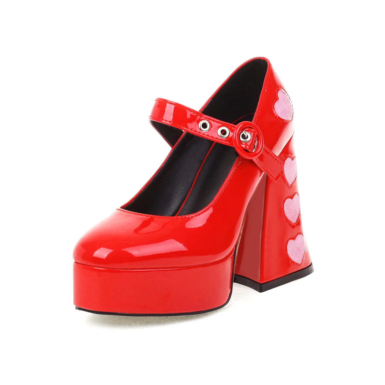 High Heeled Mary Jane Shoes Women's Straight Strap Thick Single Order Shoes 2025 New Retro Girls' Leather Shoes | Kimlud...