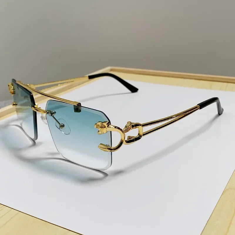Luxury Rimless Square Sunglasses Men Women Fashion Brand Designer Vintage Sun Glasses Male Female Fashion Retro Oculos...