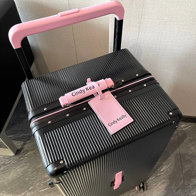 Wide Handle Suitcase Aluminum Frame Travel Trolley Case 20-inch Carry-on Cabin Suitcase Large Capacity 26-inch | Kimlud...