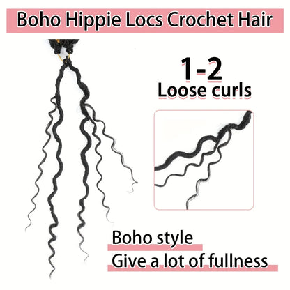 7 Packs Goddess Locs Crochet Hair, Boho River Locs with Curly Ends, Synthetic Faux Locs Braiding Hair Extensions for Women