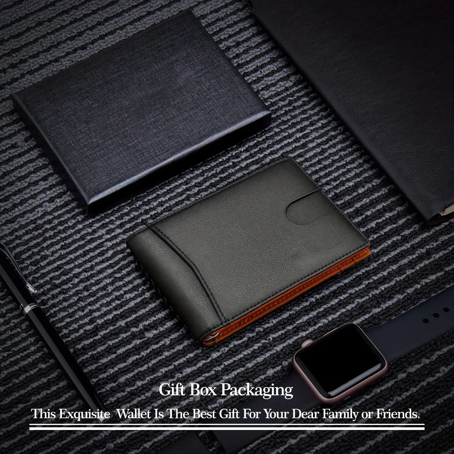 Men Wallet PU Leather Money Credit Card Clip Mini RFID Blocking Leather Mens Thin Wallet Card Holder Bag