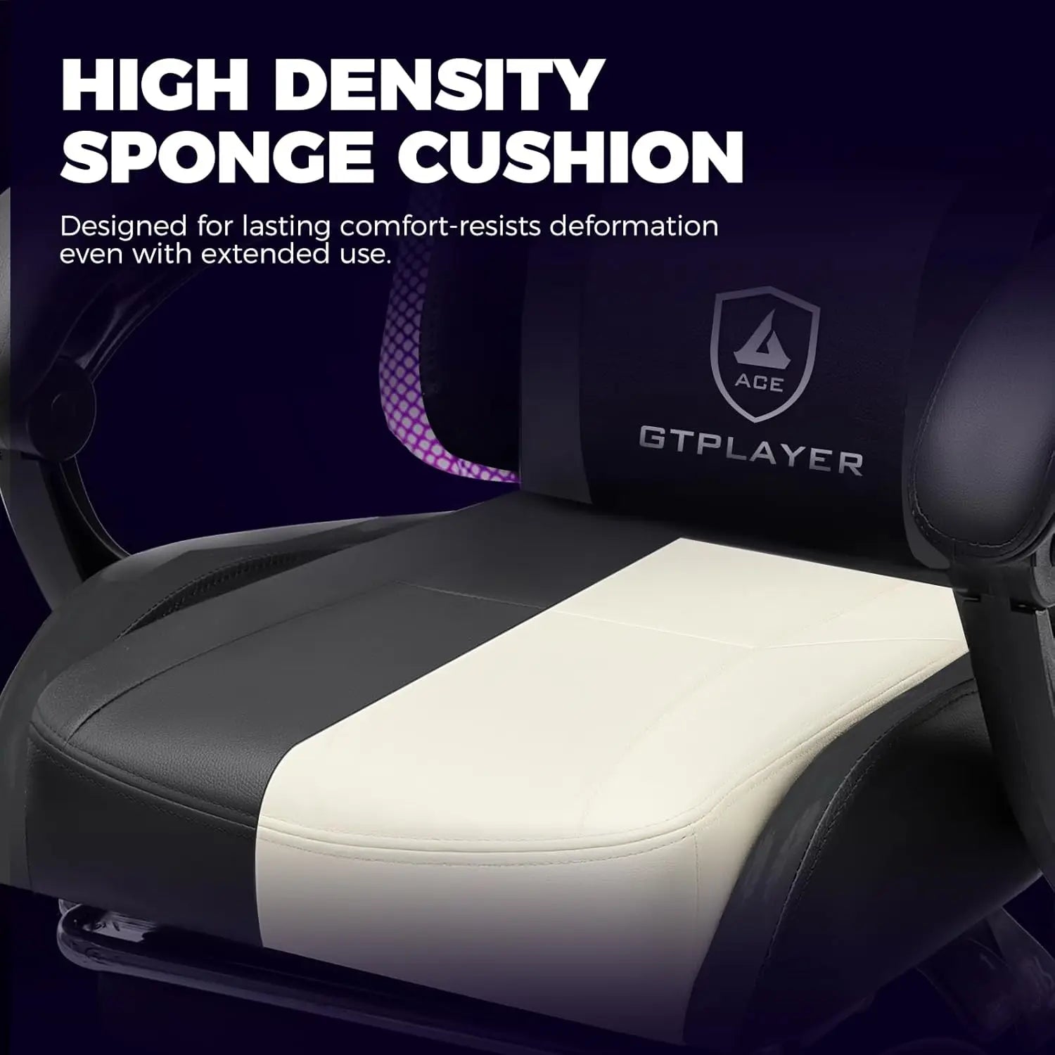 GTPLAYER RGB Gaming Chair with Footrest, Computer Gaming Chair with LED Lights for Adults, Height Adjustable PC Gamer Chair