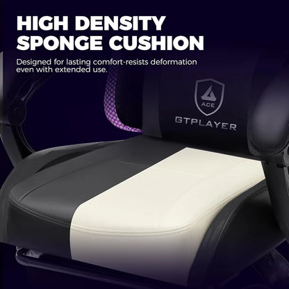 GTPLAYER RGB Gaming Chair with Footrest, Computer Gaming Chair with LED Lights for Adults, Height Adjustable PC Gamer Chair