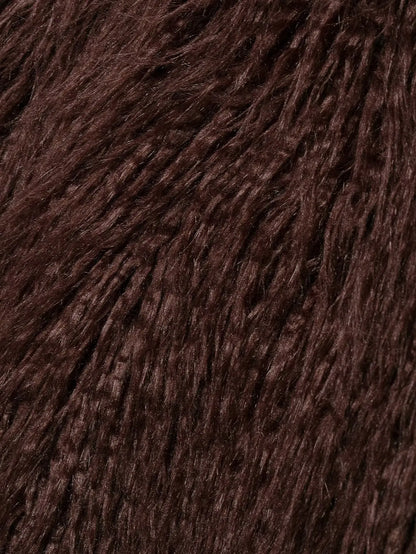 HH Women's New Faux Fur Effect Knitted Crew Neck Jacket Female Winter Elegant Temperament Single-Breasted Long Sleeve Coat