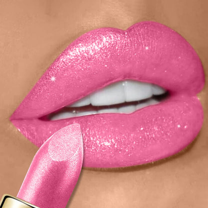 Pearlescent Glitter Lipstick Metallic Waterproof Long Lasting Matte Shimmer Diamond Lipstick Women Sexy Lips Makeup...