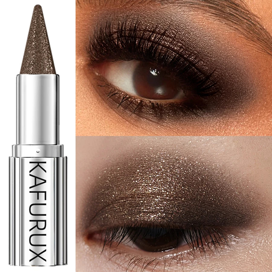 1pc Waterproof Brown Eyeshadow Sticks Long Lasting High Pigmented Shimmer Glitter Natural Eye Shadow Pencil Crayon Makeup Gifts - Kimlud