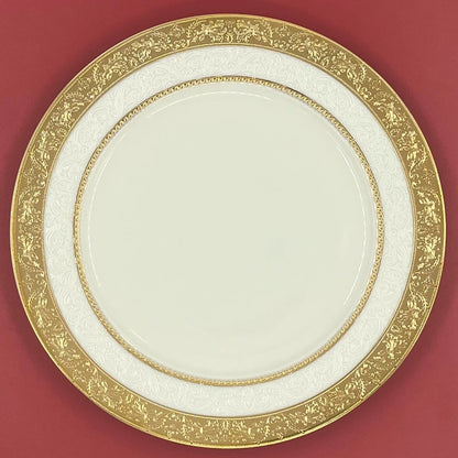 Luxurious disc relief inlaid with golden beef steak plate, palace style bone porcelain, European style gold edged tableware