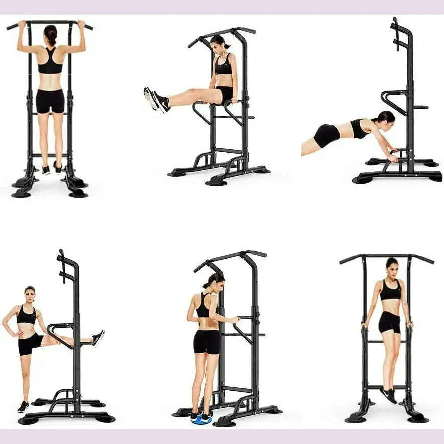 Power Tower Pull Up&Dip Station Height Adjustable Strength Training Workout Equipment for Home Gym