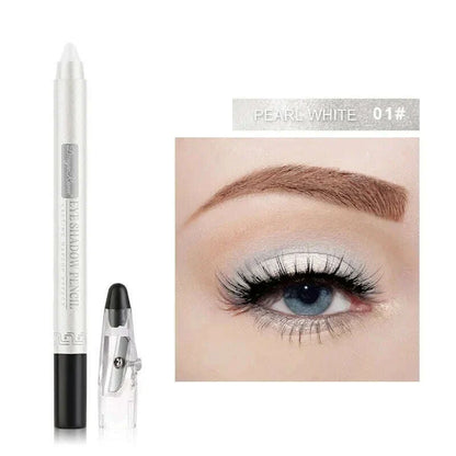 Pearlescent Eyeshadow Pen Lying Silkworm Eyeliner Pencil with Sharpener Matte Waterproof Eye Shadow Stick Eyes Makeup Cosmetics