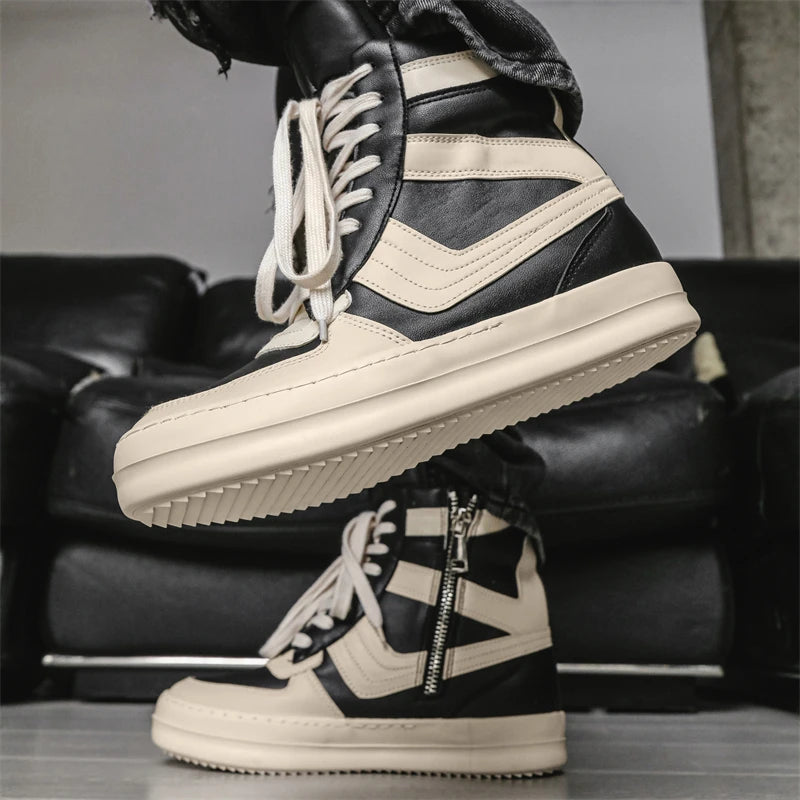 Men Sneakers Casual Shoes Ankle Boots High Top Boots Outdoor Walking Sneakers Lace Up Comfortable Sports Shoes Running Tennis