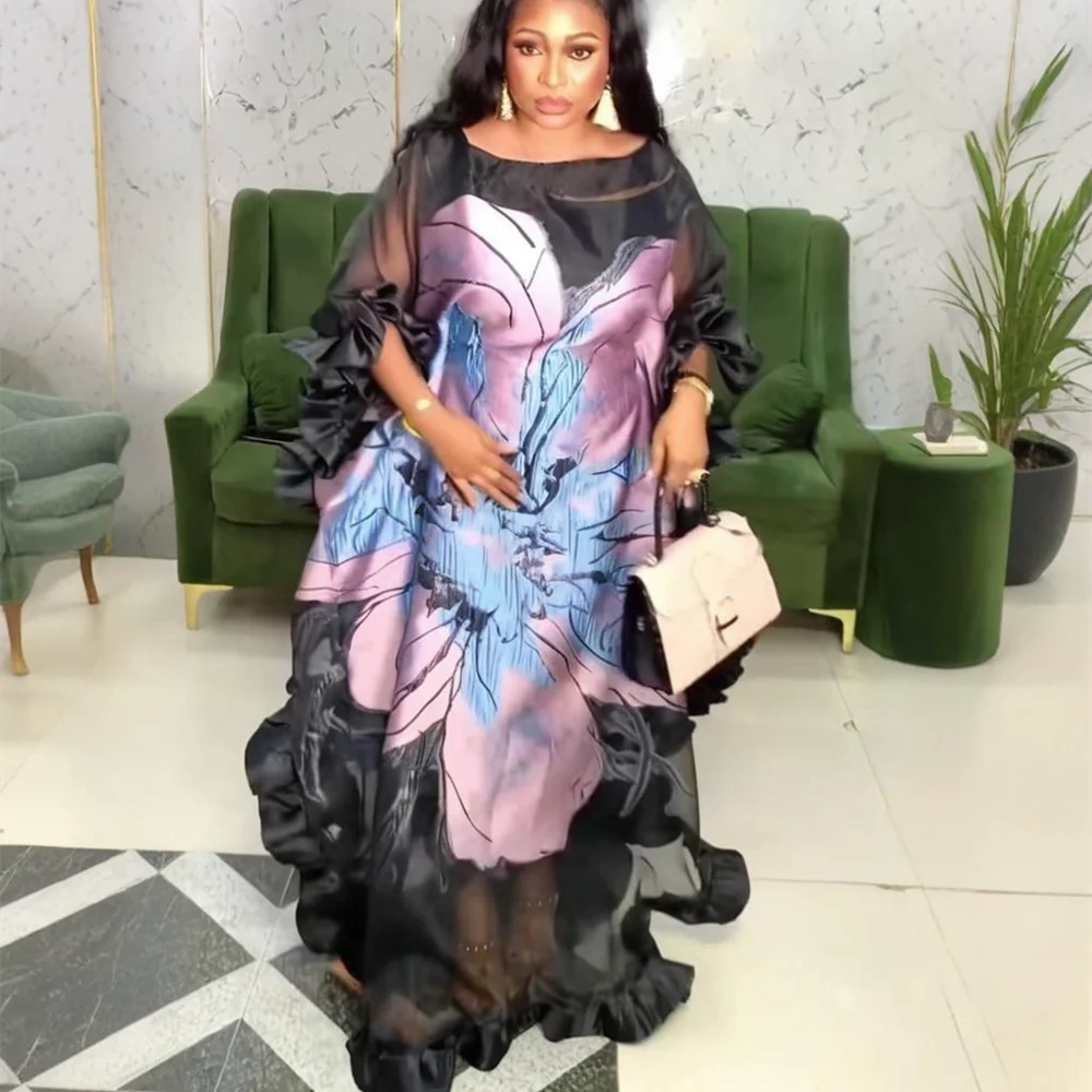 African Dresses for Women Traditional Africa Clothing Dashiki Ankara Outfits Gown Abayas Robe Muslim Kaftan Maxi Long...