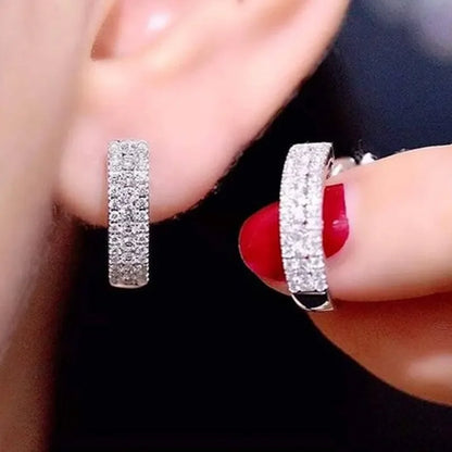 Fashion Cubic Zircon Small Hoop Earrings 925 Sterling SIlver Minimal Round Circle Hoops Earrings for Women Man Party...