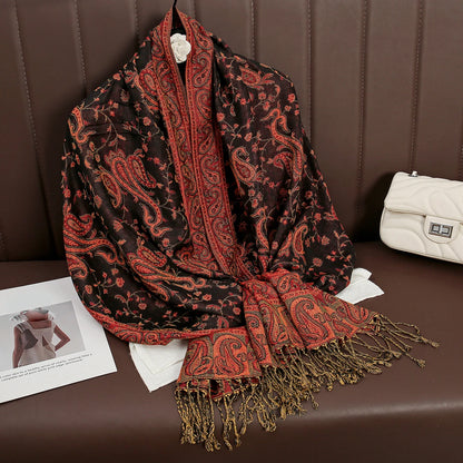 Luxury Brand Autumn Cashmere Pashmina Shawl Lady Wrap Warm Winter Scarves Design Print Female Foulard Cotton Stoles...